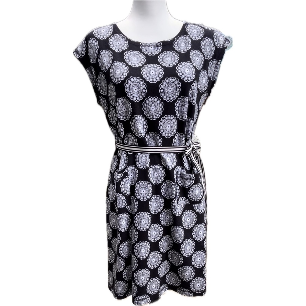 T by Talbots Medallion Dress - Black/White
